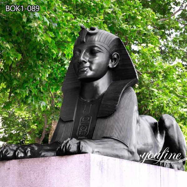 large bronze black Egypt Sphinx sculpture for public