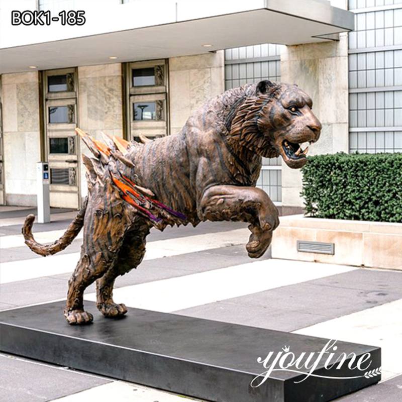 Outdoor Bronze Life-size Tiger Statue Garden Decor Factory Supplier BOK1-185