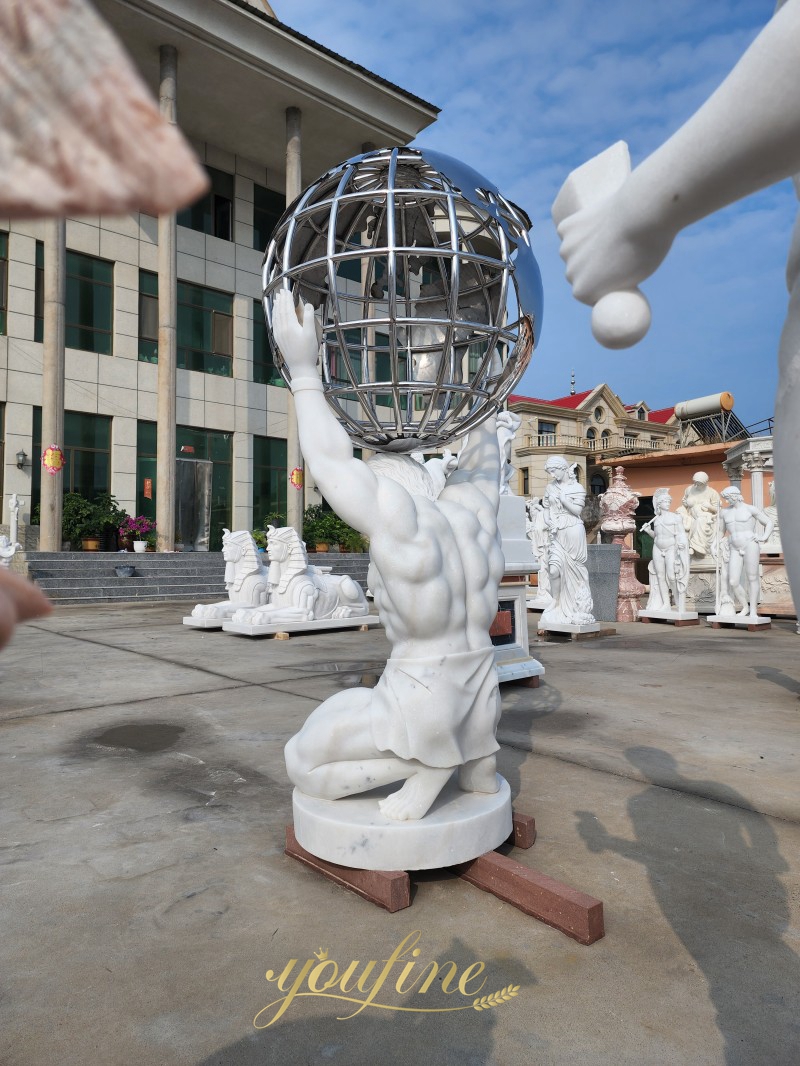 white Marble Atlas sculpture