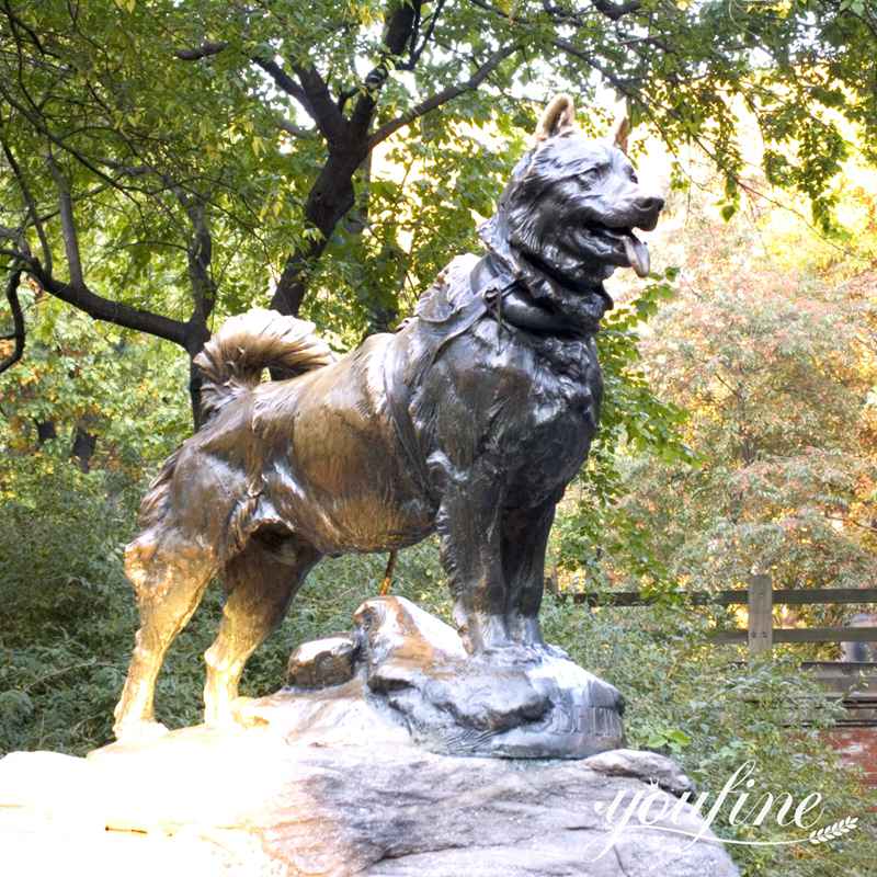 New York Central Park Sled Dog Sculpture: