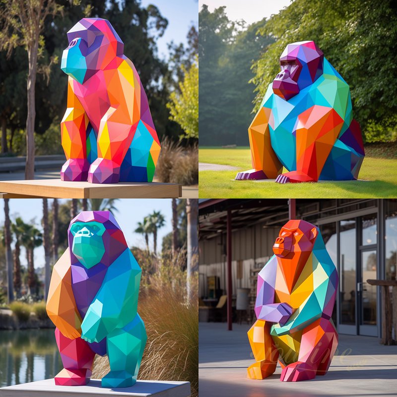 Geometric Design Large Gorilla Sculpture Wholesale CSS-88