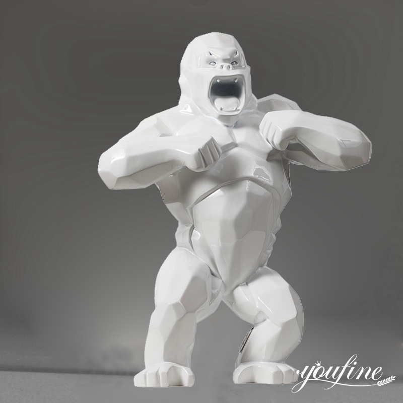 Geometric Design White Wild Kong Sculpture Wholesale CSS-88