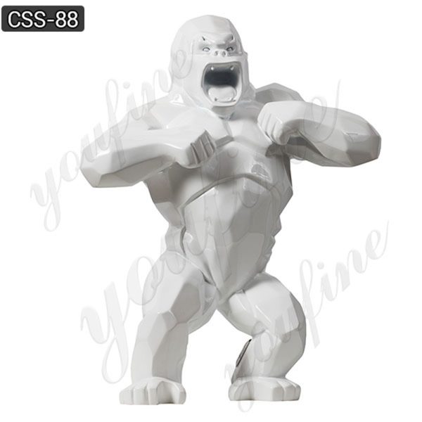 Geometric Design White Wild Kong Sculpture Wholesale CSS-88