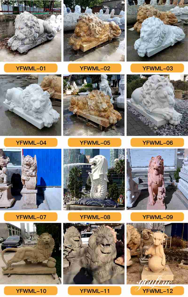 Lion Statues for Front Porch - YouFine Sculpture