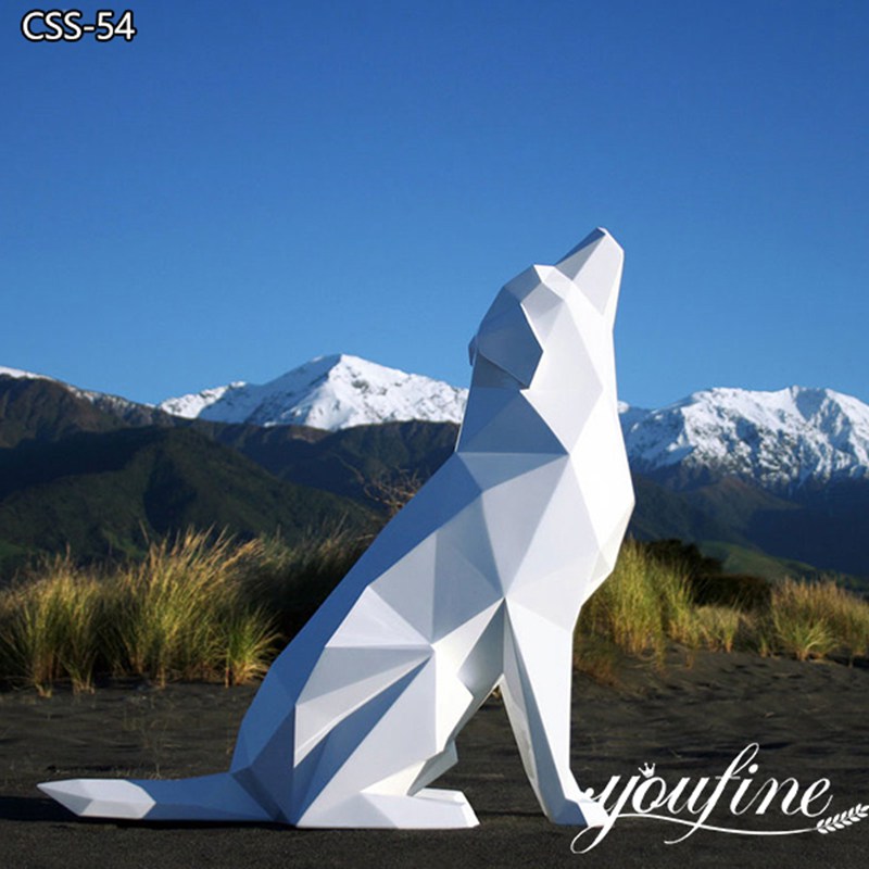 Manufacturer Geometric Metal Wolf Sculpture Painted Art Decor CSS-54