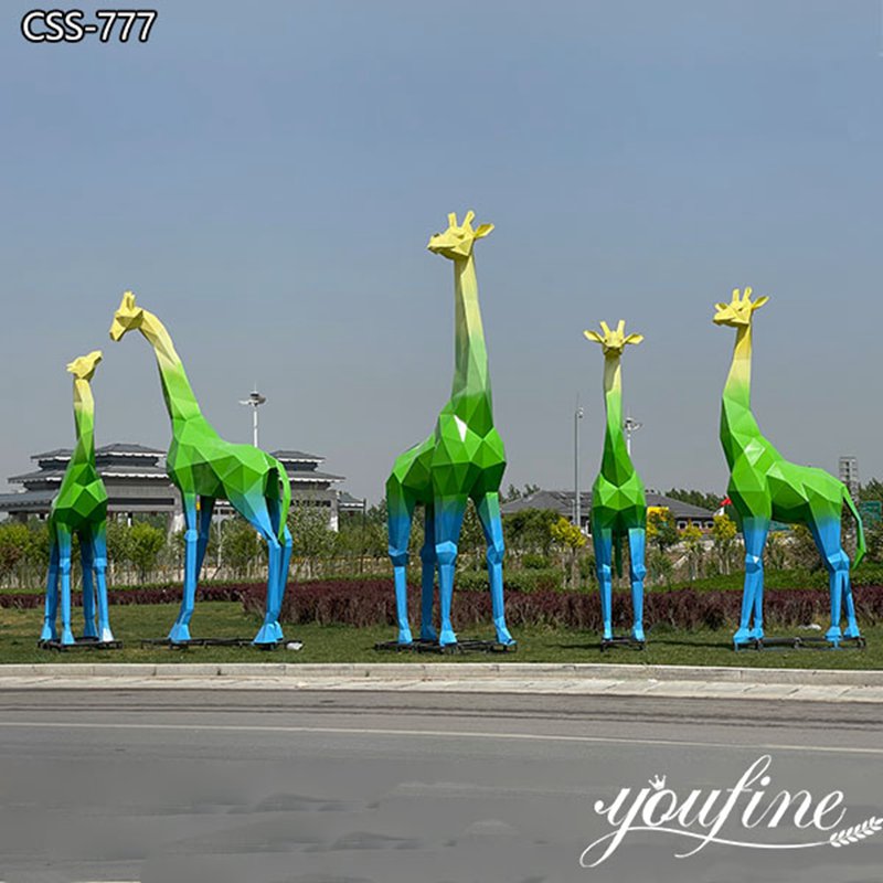 Manufacturer Stunning Metal Giraffe Statues Geometric Art for Decor CSS-777