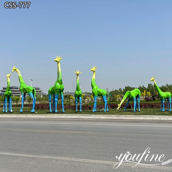 Manufacturer Stunning Metal Giraffe Statues Geometric Art for Decor CSS-777