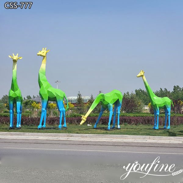 Manufacturer Stunning Metal Giraffe Statues Geometric Art for Decor CSS-777