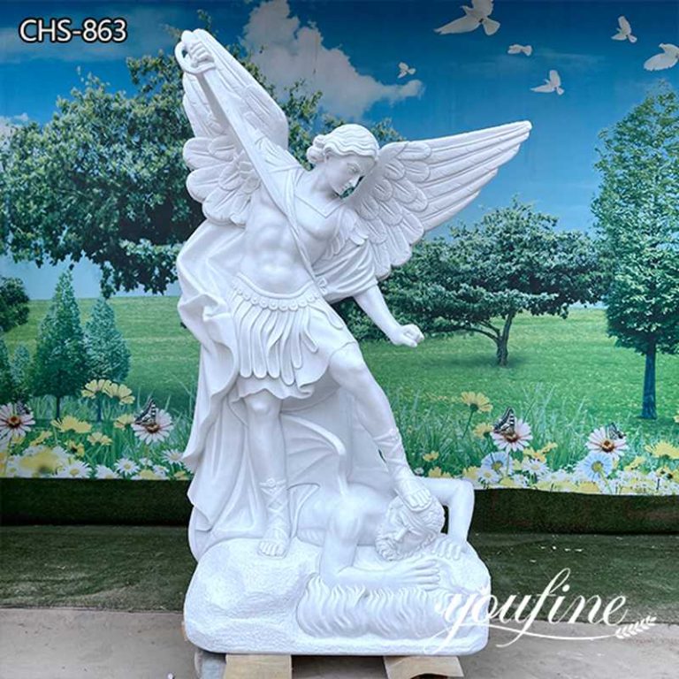 Life Size Famous Archangel of Saint Michael Outdoor Marble Statues for