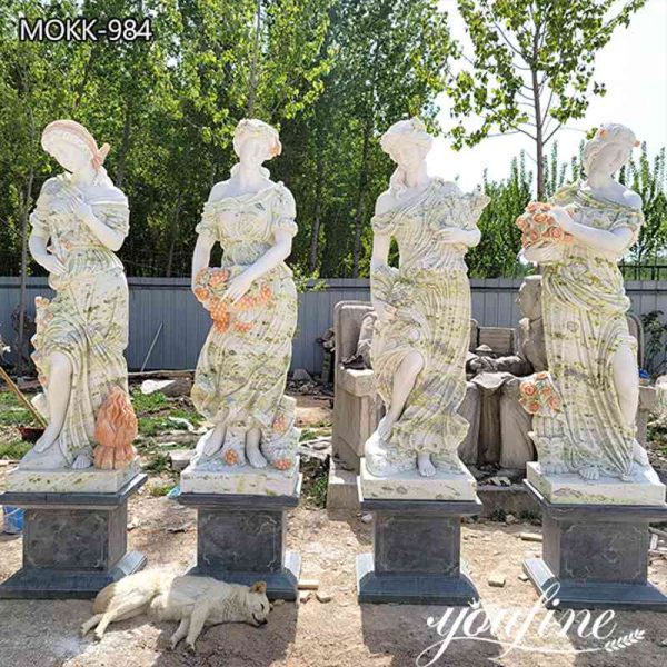 Natural Green Veins Four Seasons Marble Statues Factory Supply MOKK-984