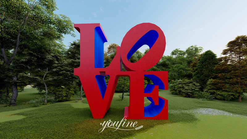 Outdoor Stainless Steel Love Sculpture for Decor 