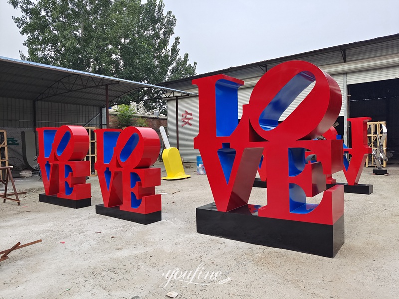 Outdoor Stainless Steel Love Sculpture for Decor 