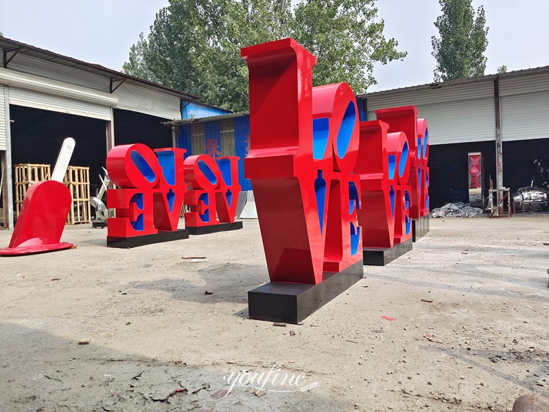 Outdoor Stainless Steel Love Sculpture for Decor 