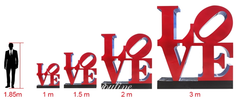 Outdoor Stainless Steel Love Sculpture for Decor 