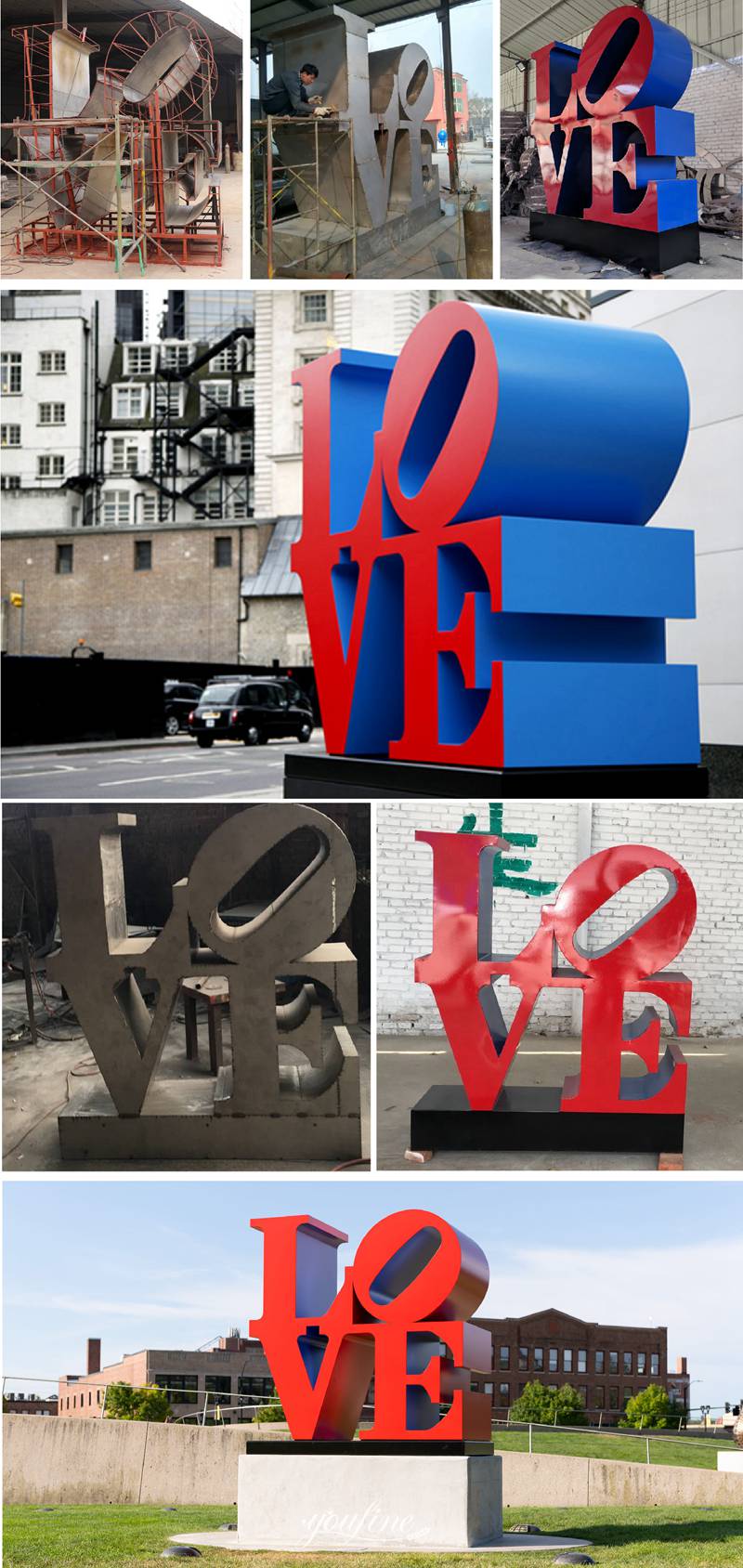 Outdoor Stainless Steel Love Sculpture for Decor 