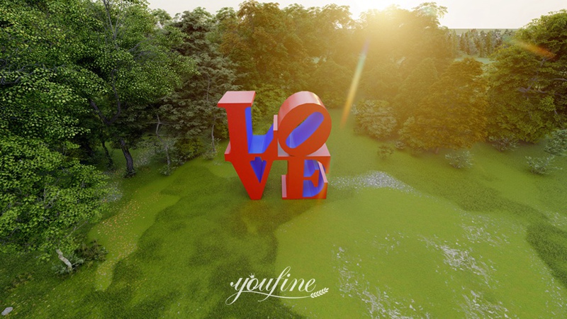 Outdoor Stainless Steel Love Sculpture for Decor 