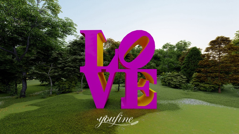 Outdoor Stainless Steel Love Sculpture for Decor 