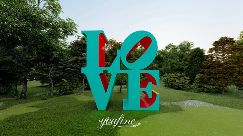 Outdoor Stainless Steel Love Sculpture for Decor 