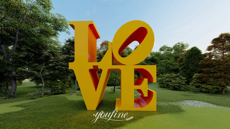 Outdoor Stainless Steel Love Sculpture for Decor 