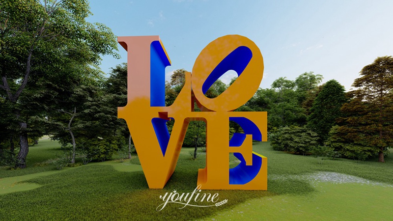 Outdoor Stainless Steel Love Sculpture for Decor 