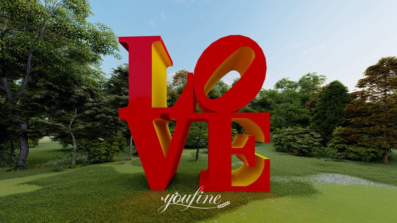 Outdoor Stainless Steel Love Sculpture for Decor 