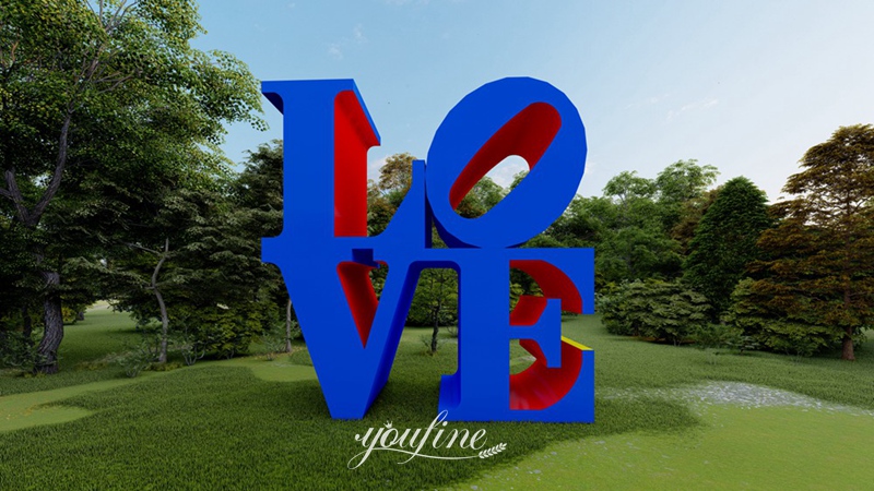 Outdoor Stainless Steel Love Sculpture for Decor 