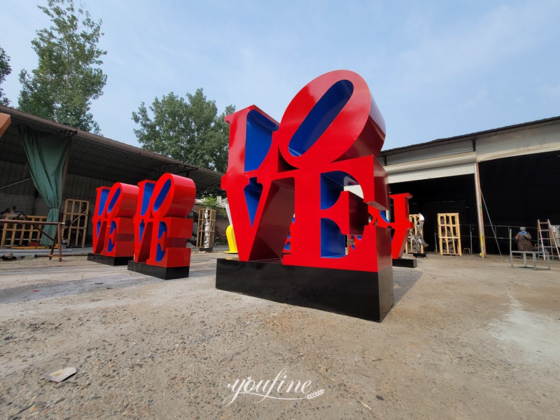 Outdoor Stainless Steel Love Sculpture for Decor 