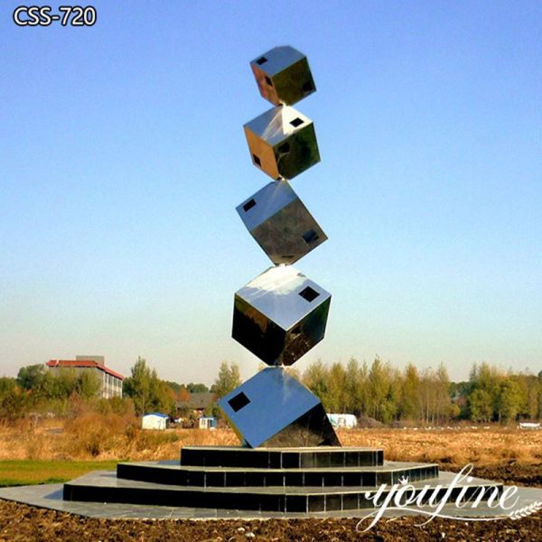 Stainless Steel Cube Abstract Geometric Sculpture Supplier CSS-720 (2)