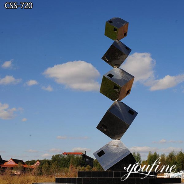 Stainless Steel Cube Abstract Geometric Sculpture Supplier CSS-720 (3)