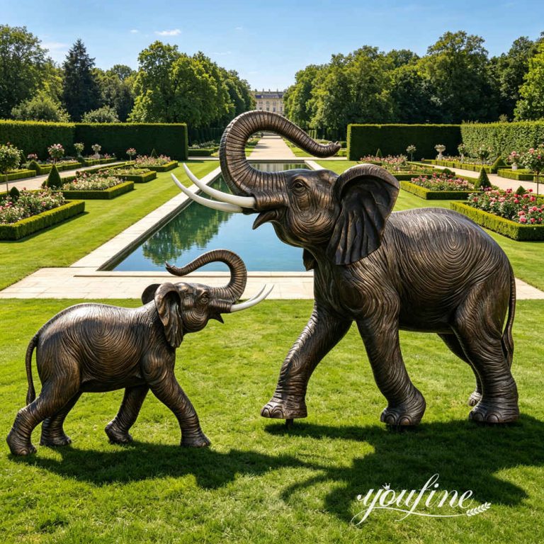 Life Size Bronze Elephant Family Statue BOK1-205