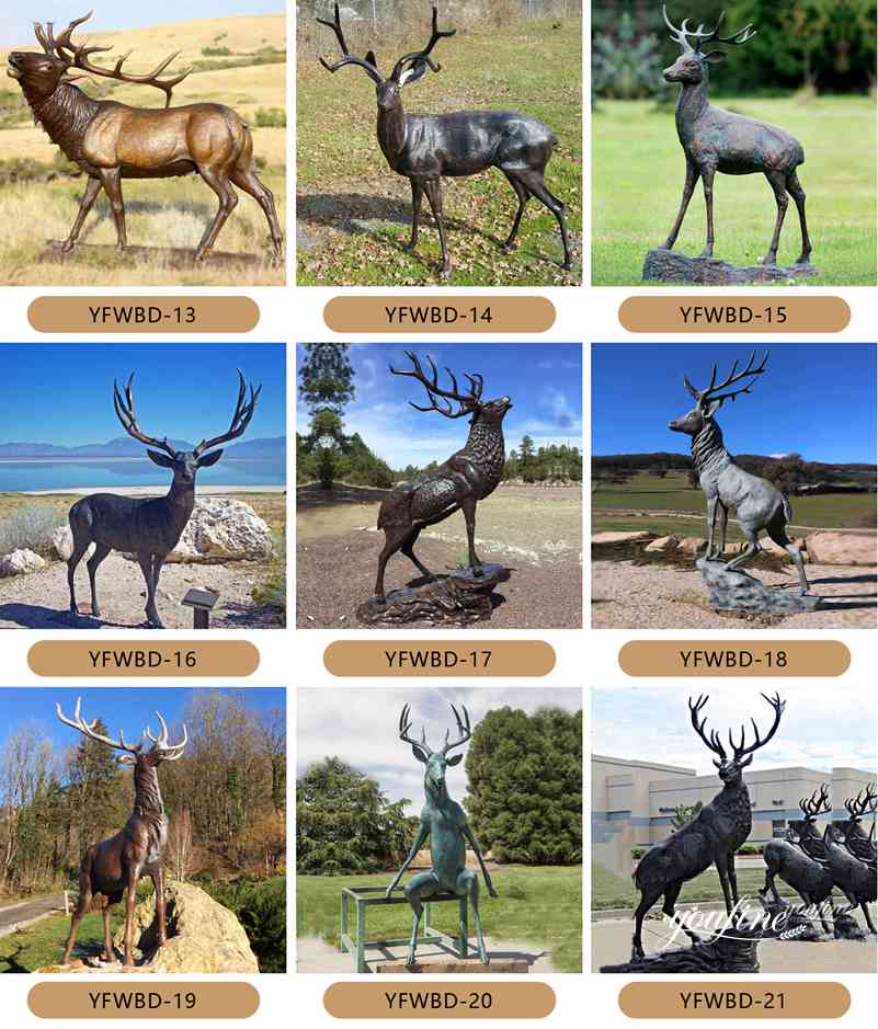 bronze elk statue for sale-YouFine Sculpture (2)