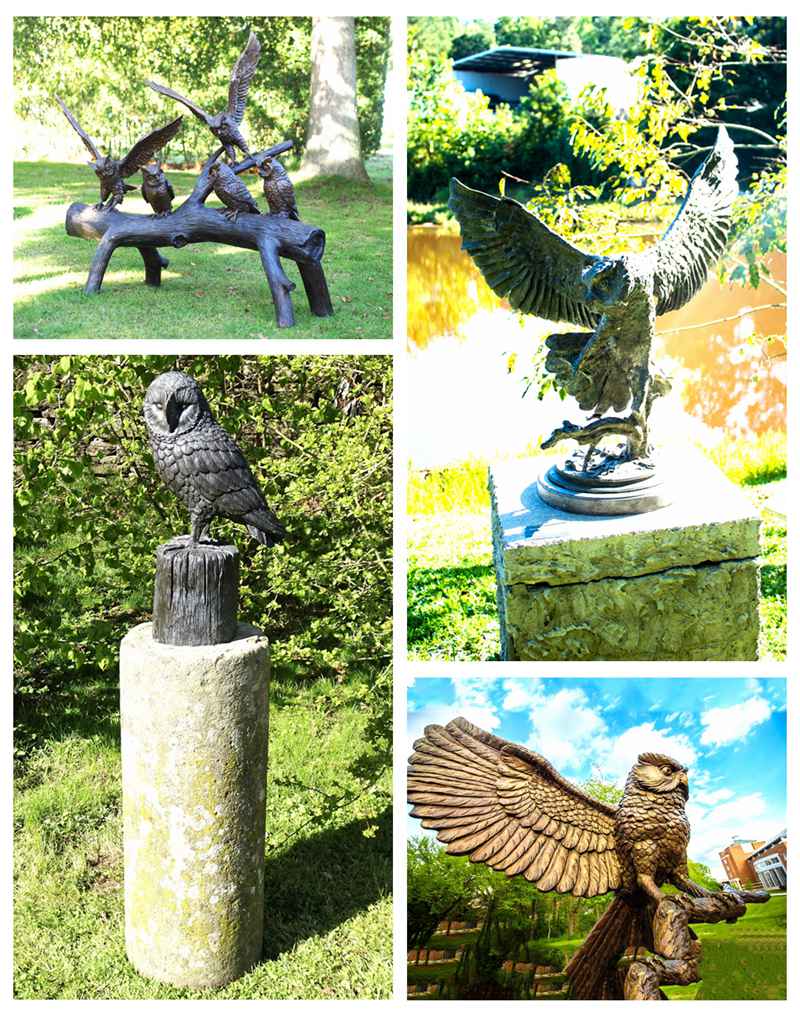 bronze-owl statue