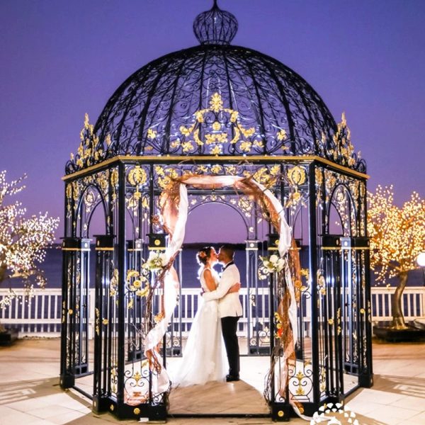 large wrought iron wedding gazebo