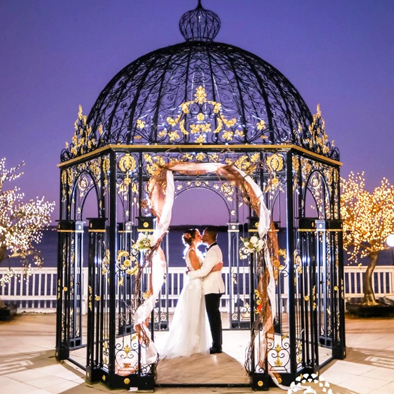 large wrought iron wedding gazebo