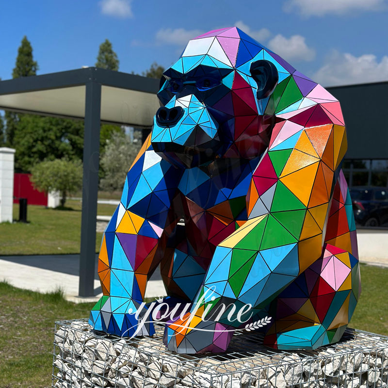 abstract metal Gorilla statue
