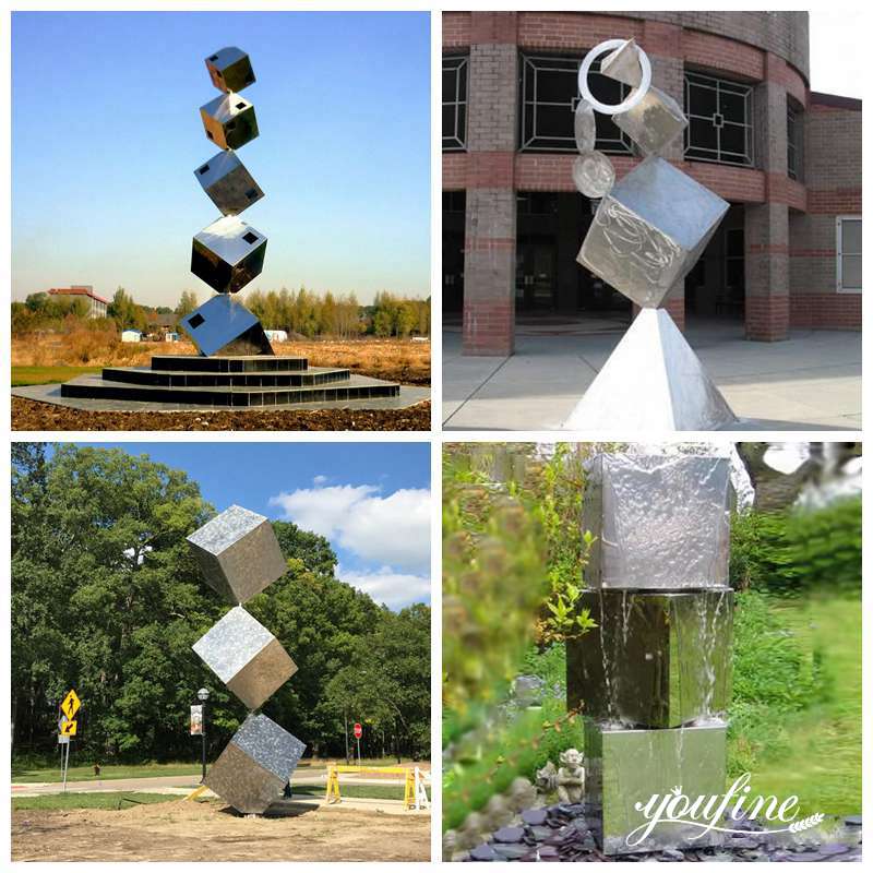 metal cube sculpture - YouFine Sculpture (1)