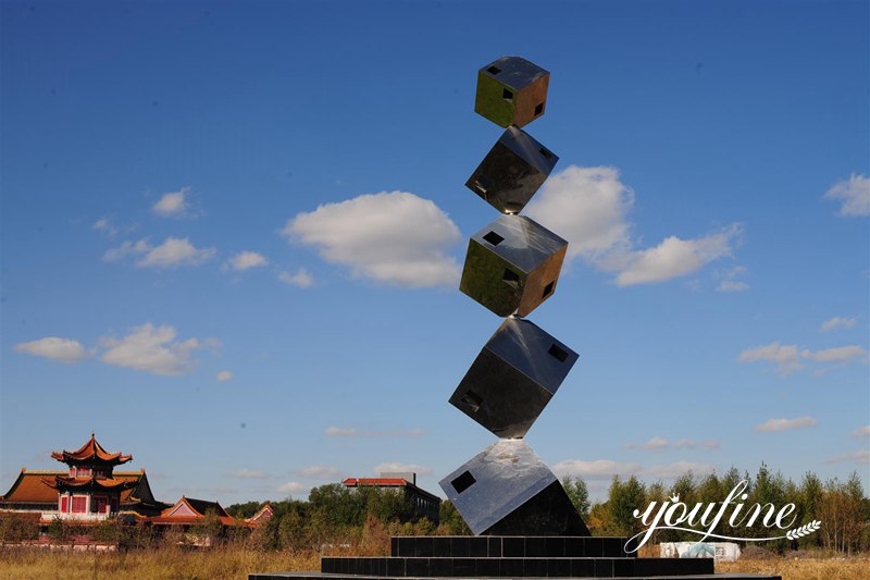 metal cube sculpture - YouFine Sculpture (2)