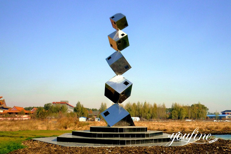 metal cube sculpture - YouFine Sculpture (4)