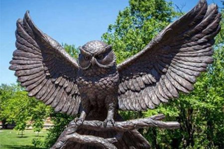 Large Bronze Owl Statue Outdoor Piazza Decor Suppliers BOK1-189