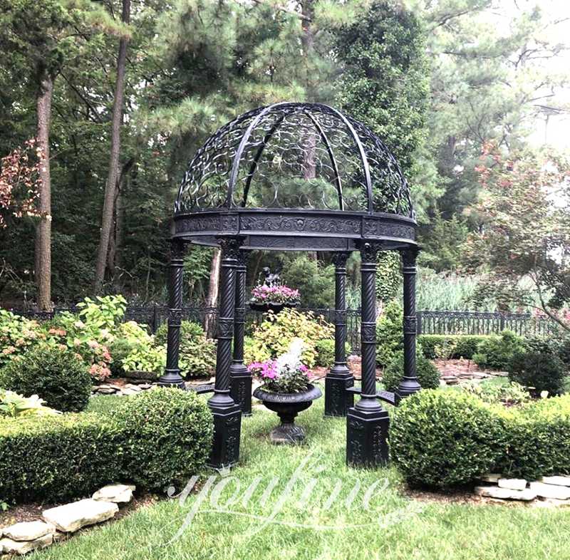 vintage wrought iron gazebo-YouFine Sculpture