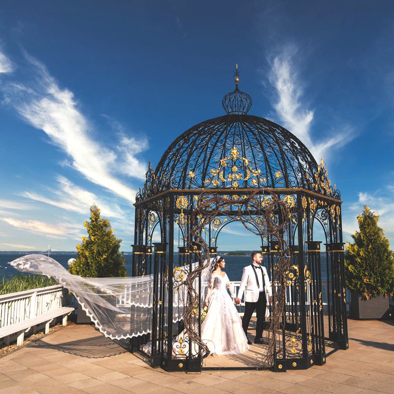 wrought iron outdoor wedding gazebo