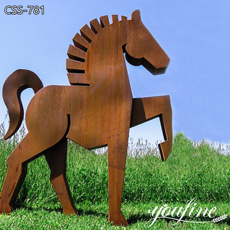 Corten Steel Abstract Horse Sculpture Lawn Decor Manufacturer CSS-781