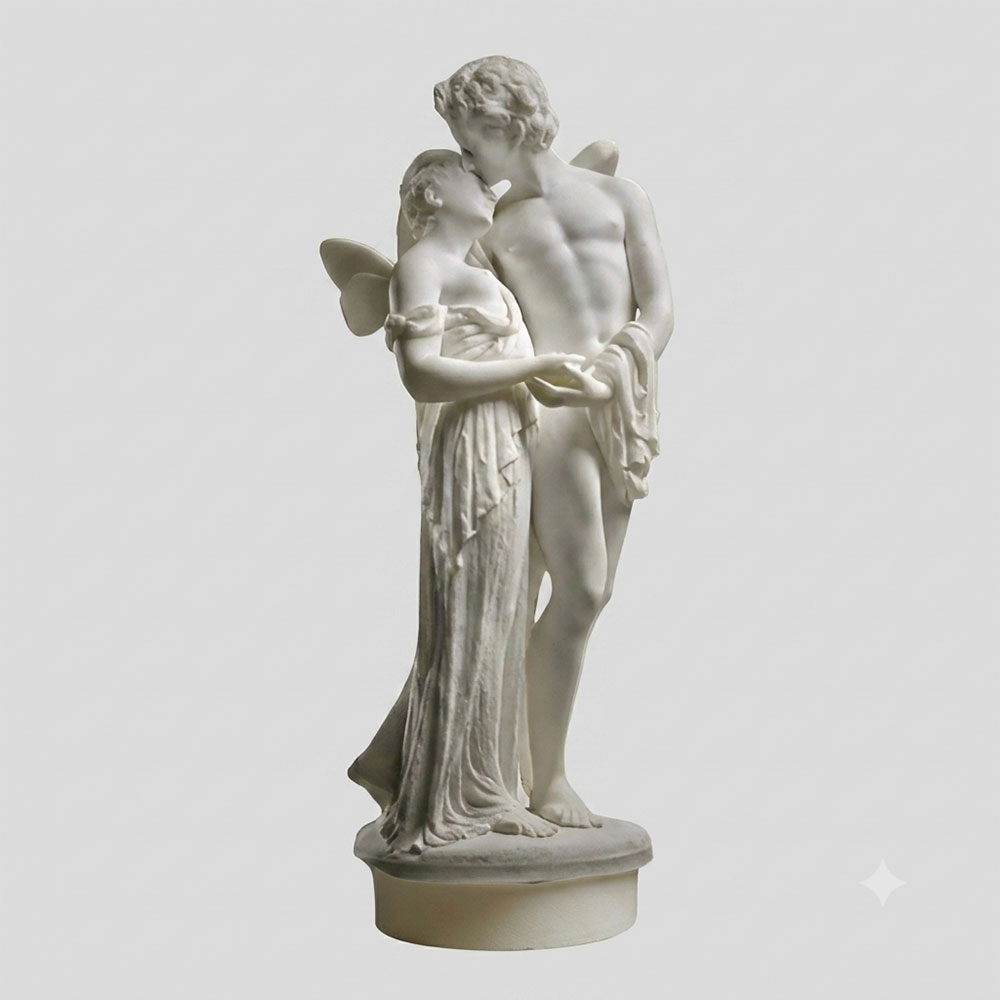 Marble Cupid and Psyche Statue by Antonio Giovanni Lanzirotti MOKK-938