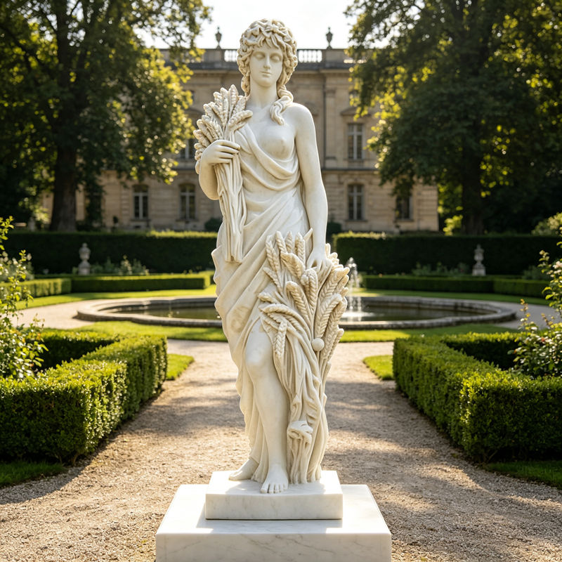 Statua da giardino in marmo di Demetra