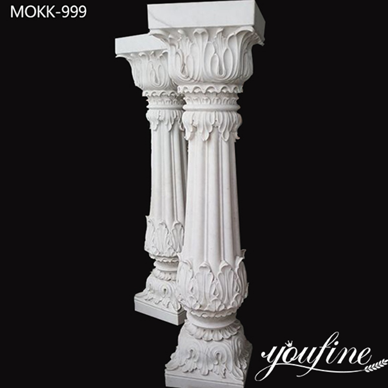 Hand Carved Exquisite White Marble Column Building Decor for Sale MOKK-999