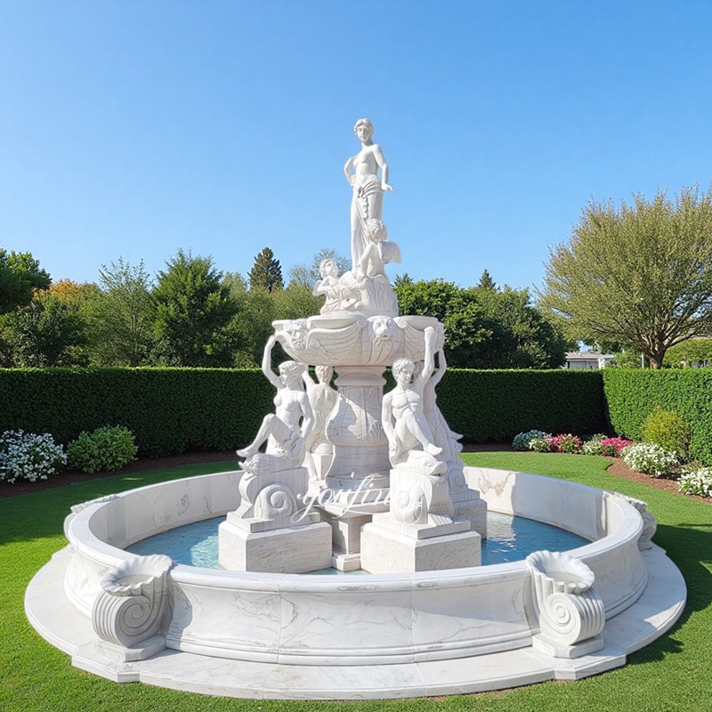 marble Large White Lady Statue Fountain