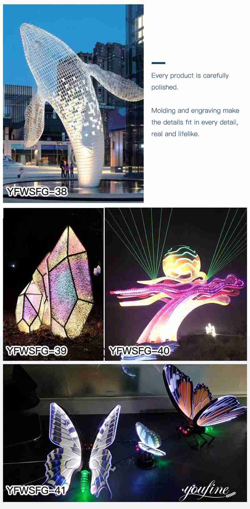 Metal light sculpture - YouFine Sculpture (2)