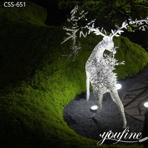 Modern Metal Deer with Light Sculpture Outdoor Design for Sale CSS-651