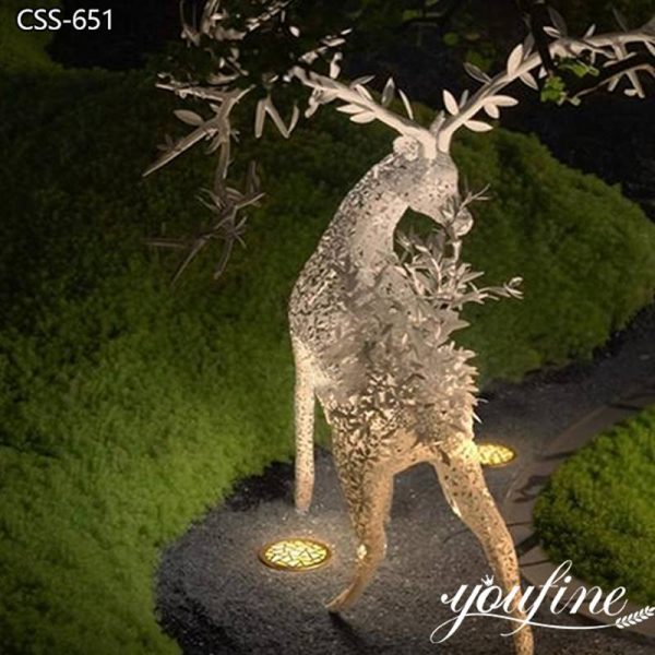 Modern Metal Deer with Light Sculpture Outdoor Design for Sale CSS-651 (2)