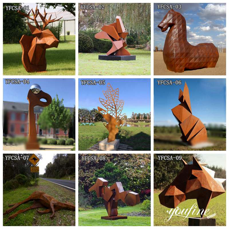 corten steel animal sculpture - YouFine Sculpture (2)